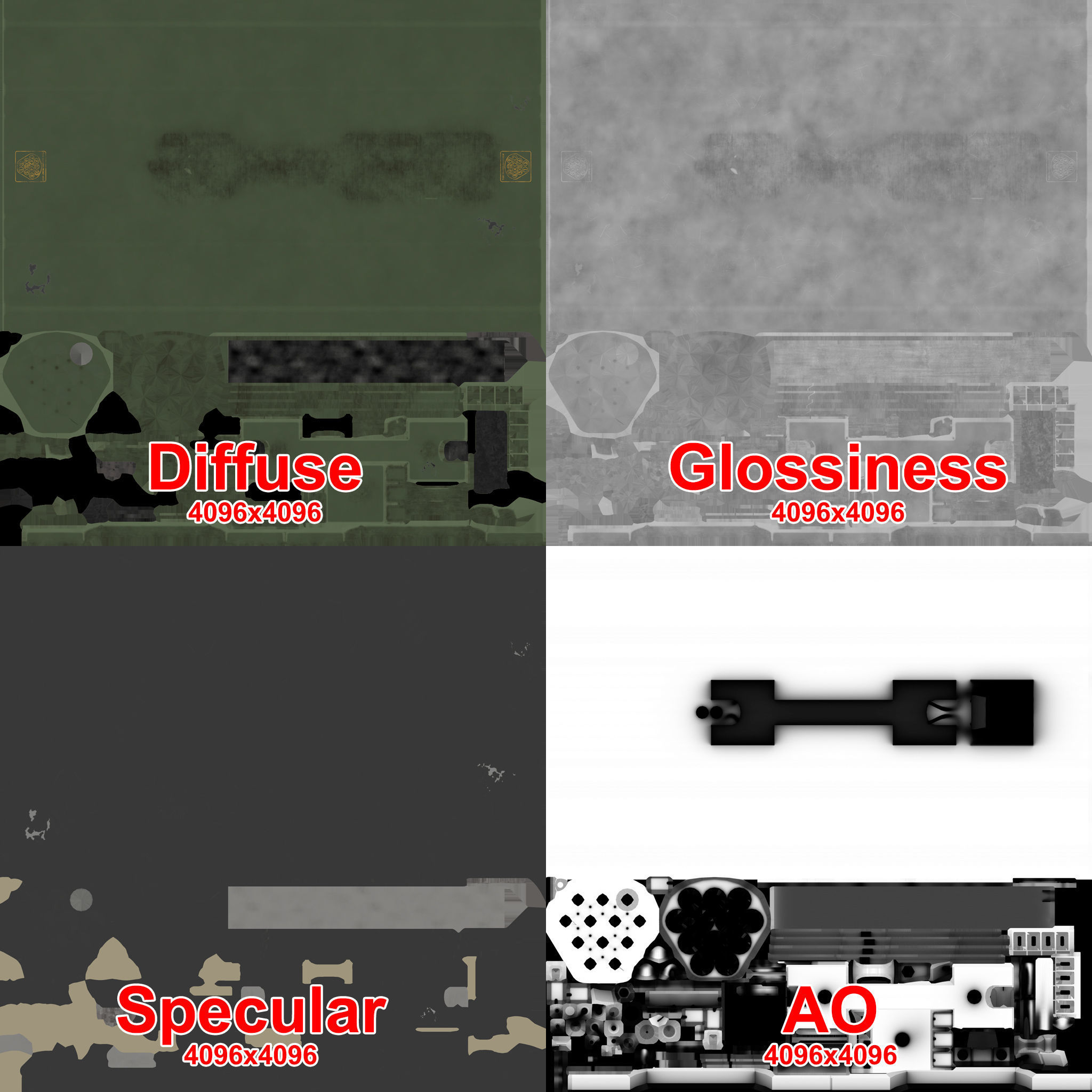 Rocket Launcher FZ231 With Missiles Low-poly 3D model_20