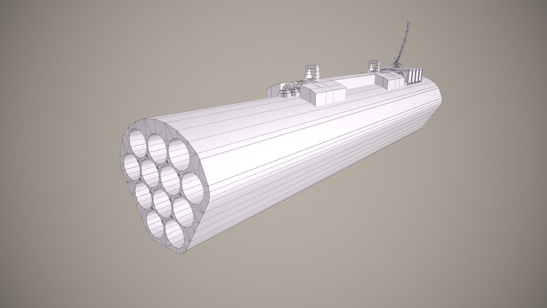 Rocket Launcher FZ231 With Missiles Low-poly 3D model_16