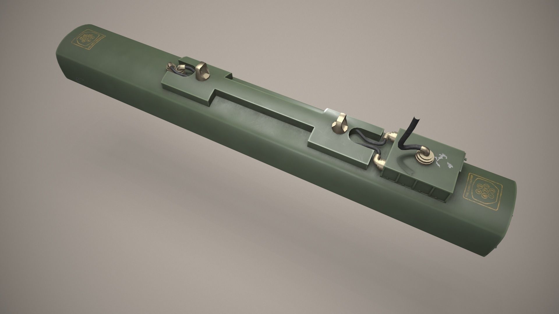 Rocket Launcher FZ231 With Missiles Low-poly 3D model_3