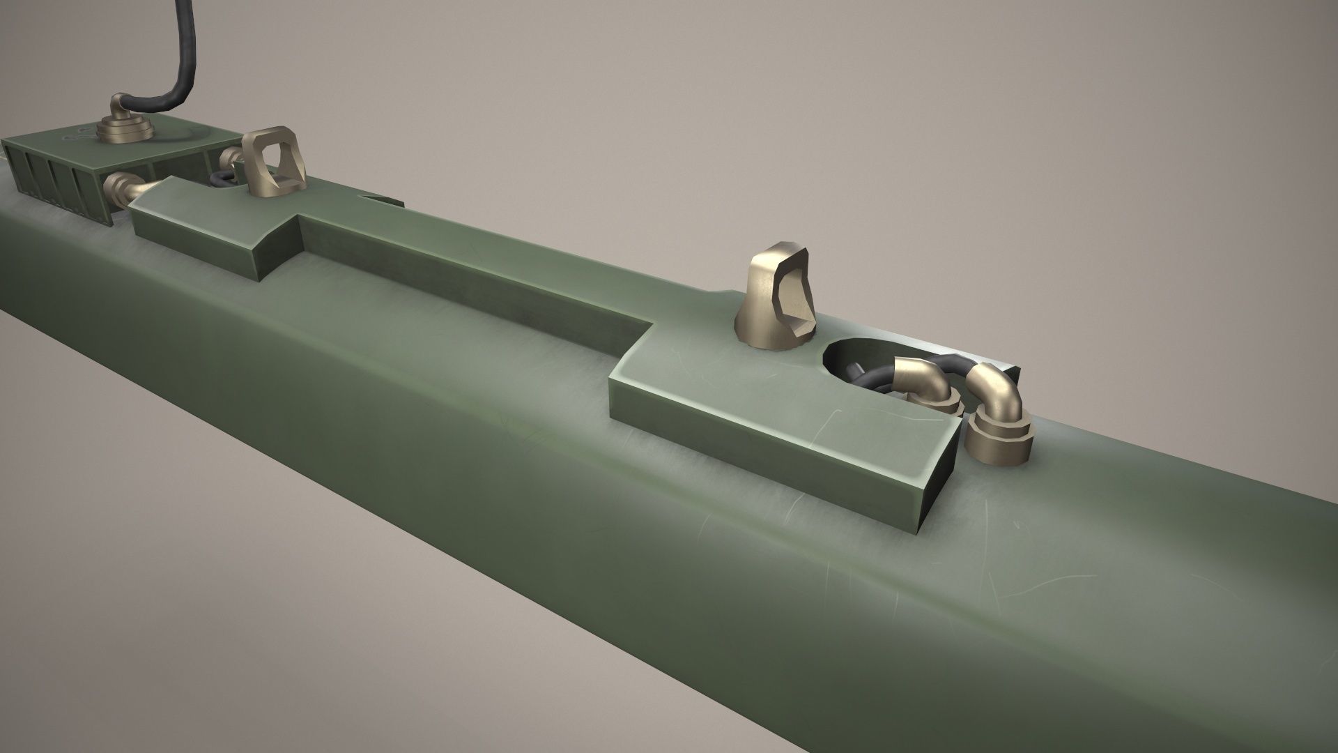 Rocket Launcher FZ231 With Missiles Low-poly 3D model_7