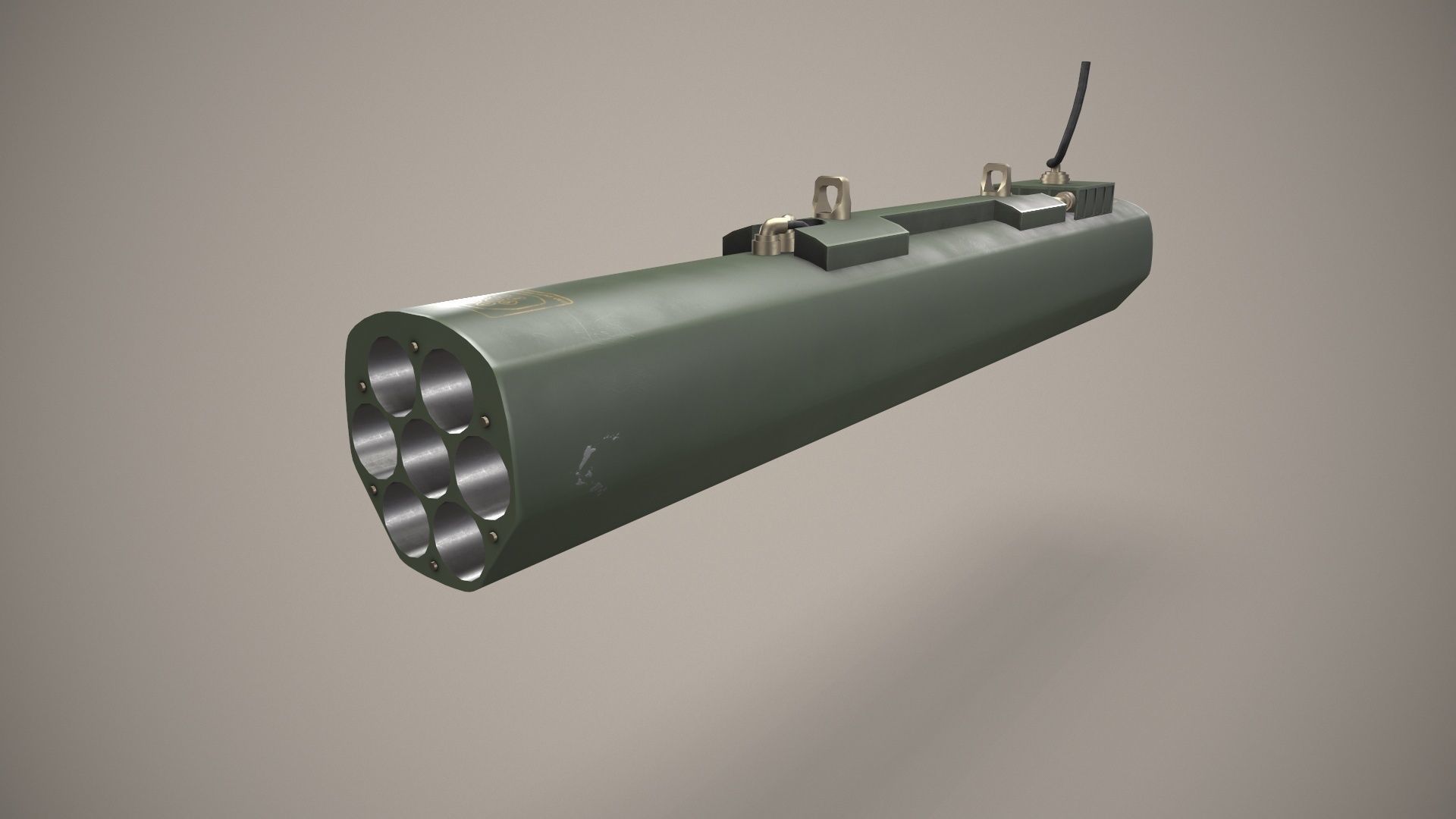 Rocket Launcher FZ231 With Missiles Low-poly 3D model_2