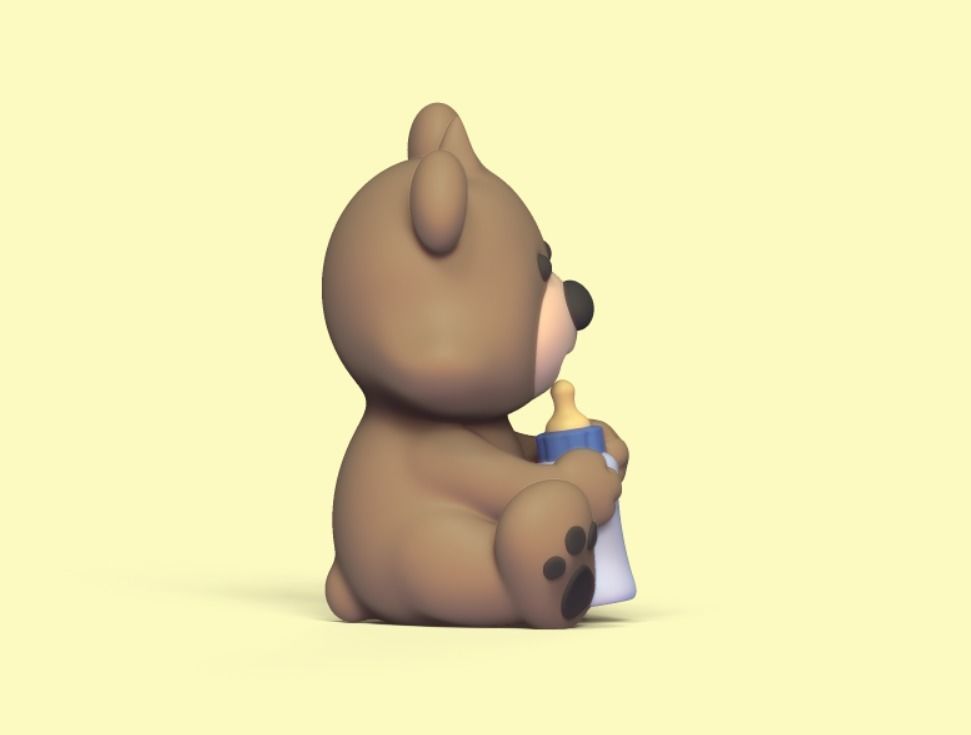 Bear Baby Bottle 3D print model_3