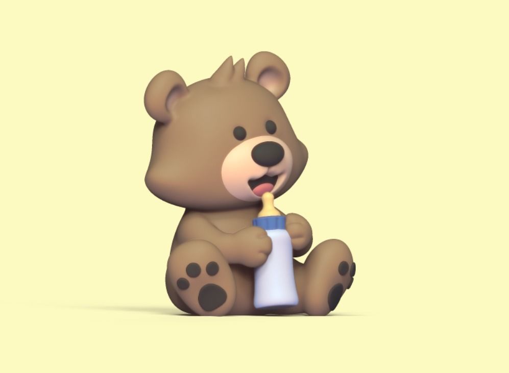 Bear Baby Bottle 3D print model_2