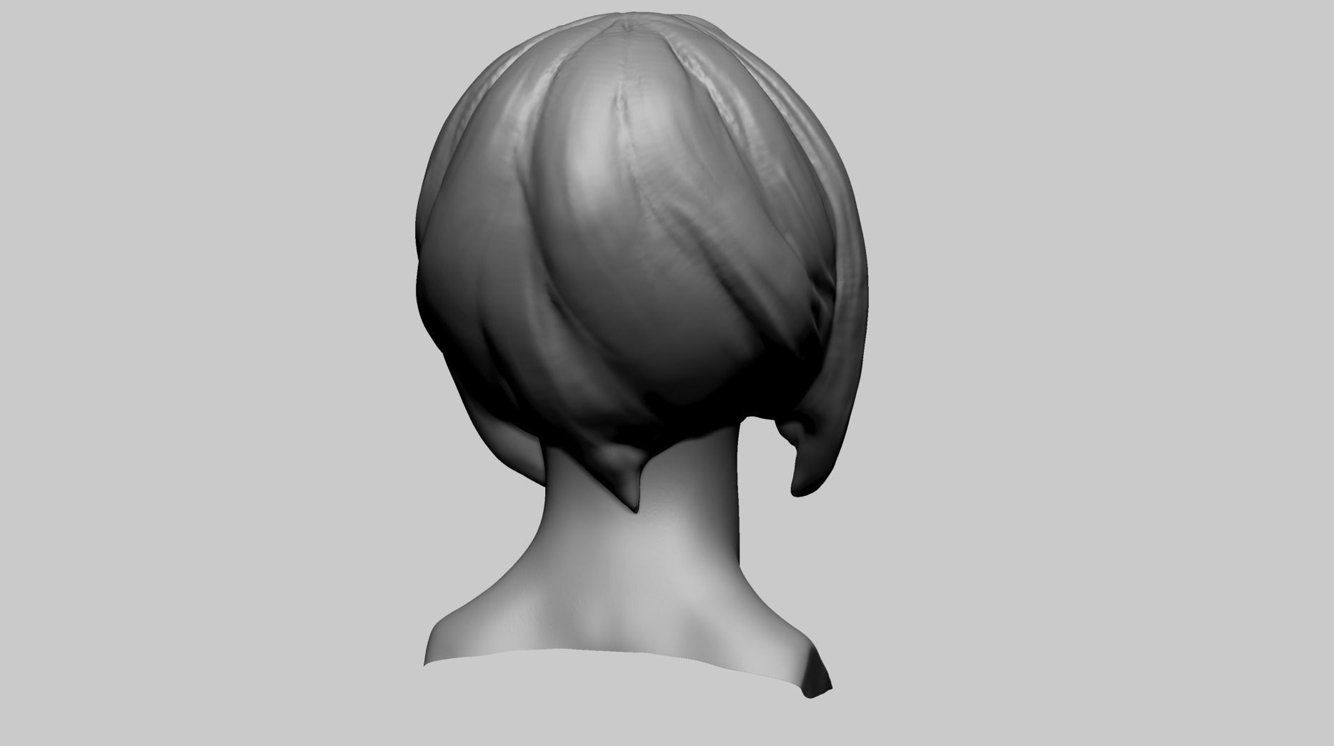 Asian Female Head B 3D model_3