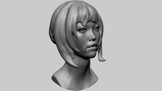Asian Female Head B 3D model