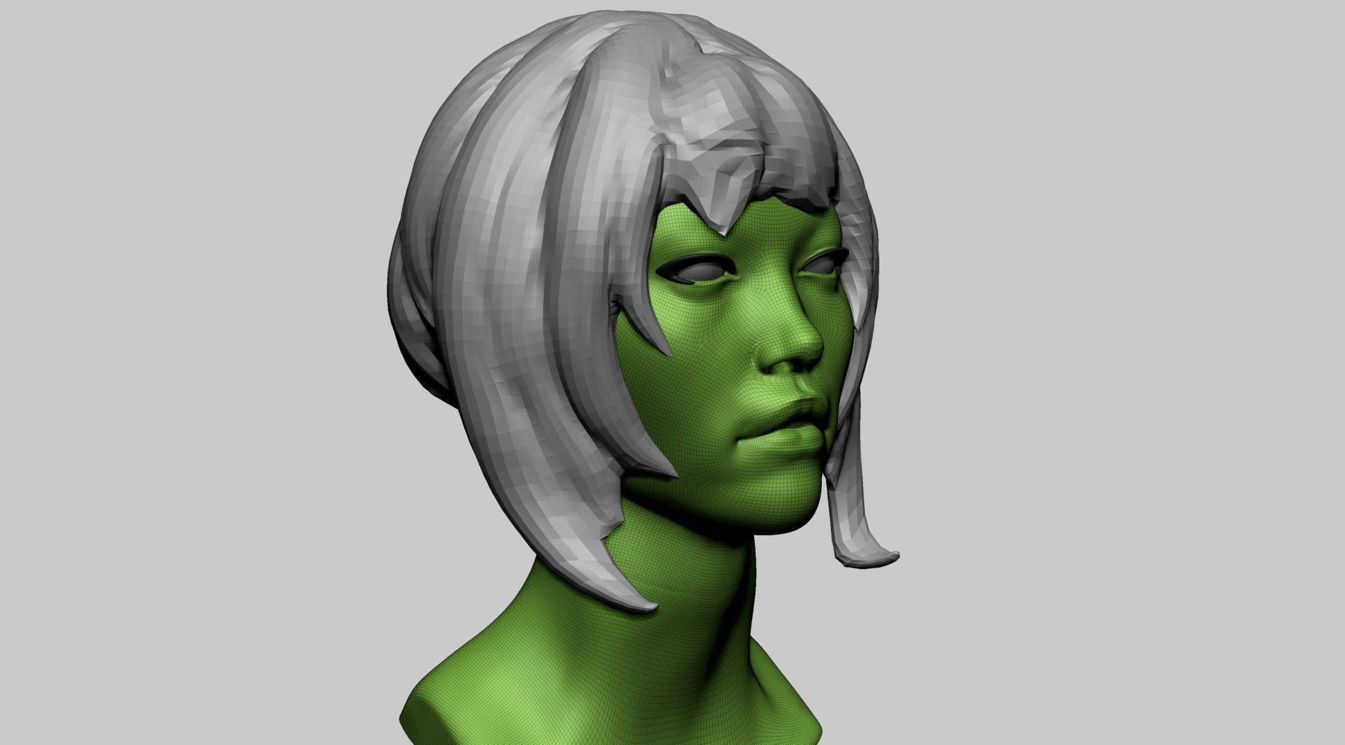 Asian Female Head B 3D model_10