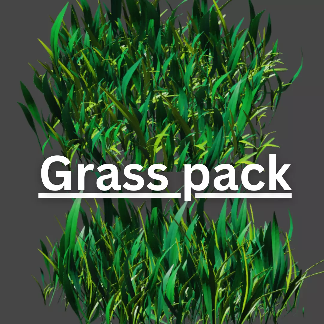 Grass pack Free low-poly 3D model_0