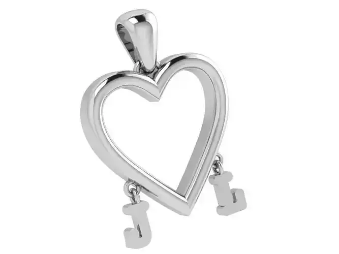 Heart JL Letter Pendant 3950
