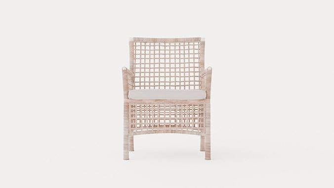 New England armchair Low-poly 3D model