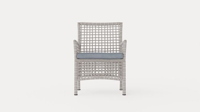 New England armchair Low-poly 3D model