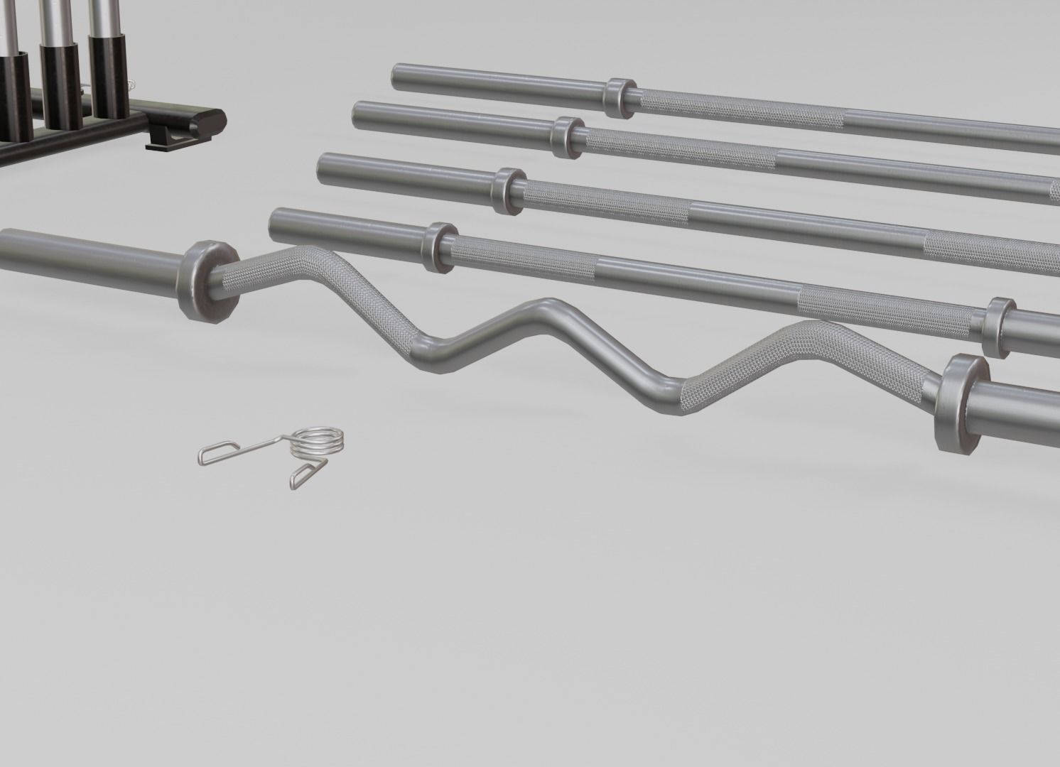 Barbells Pack with Holder - Low Poly Low-poly 3D model_2