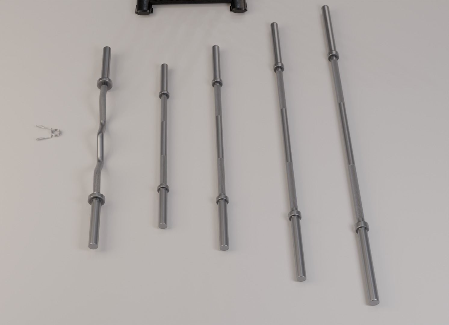 Barbells Pack with Holder - Low Poly Low-poly 3D model_1