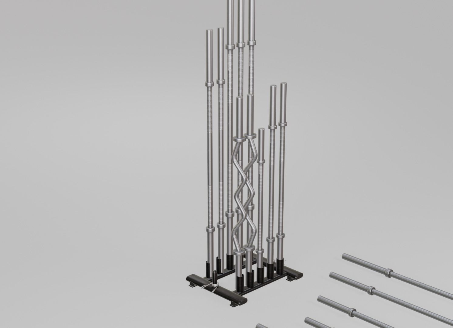 Barbells Pack with Holder - Low Poly Low-poly 3D model_3