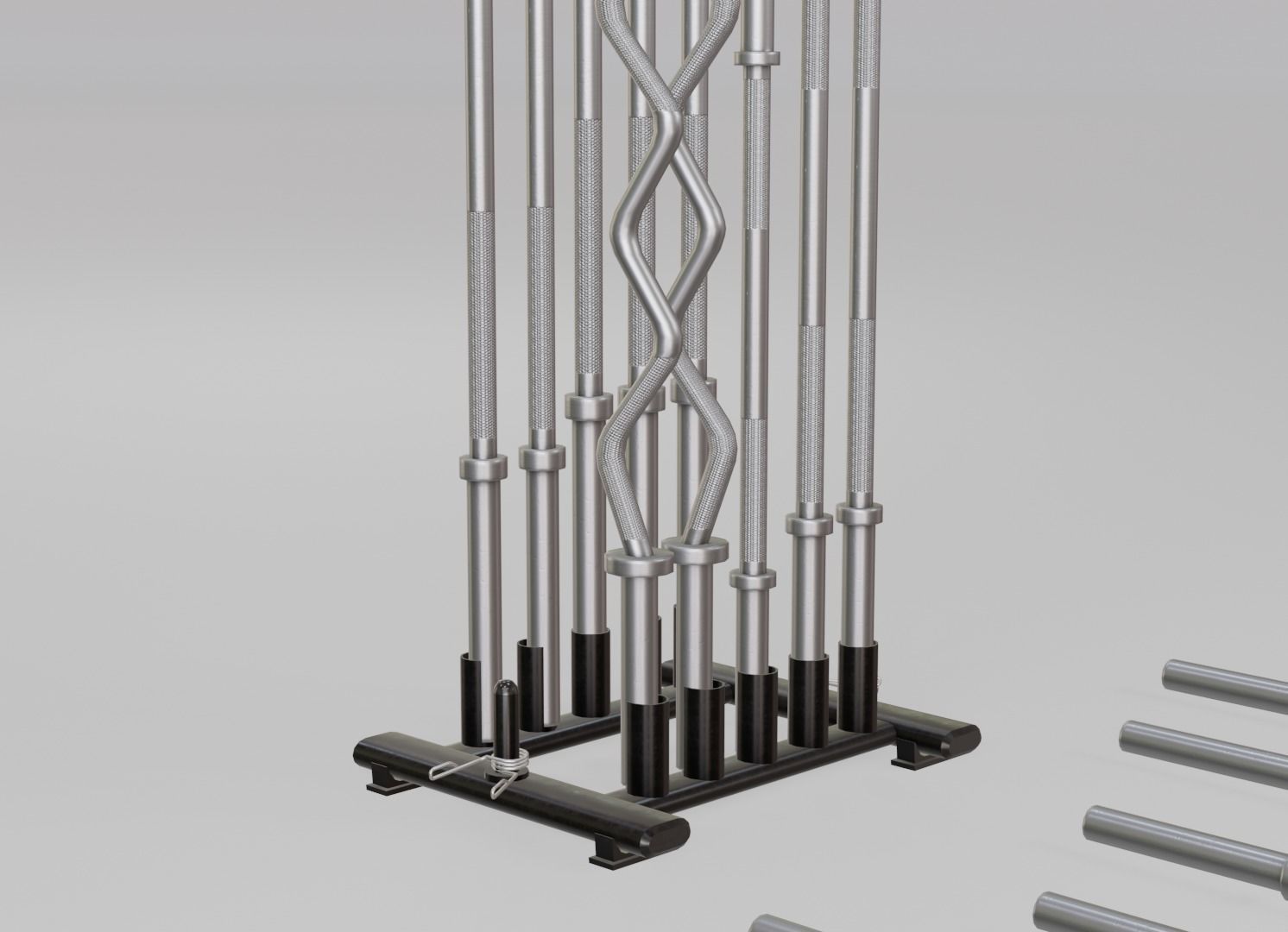 Barbells Pack with Holder - Low Poly Low-poly 3D model_4
