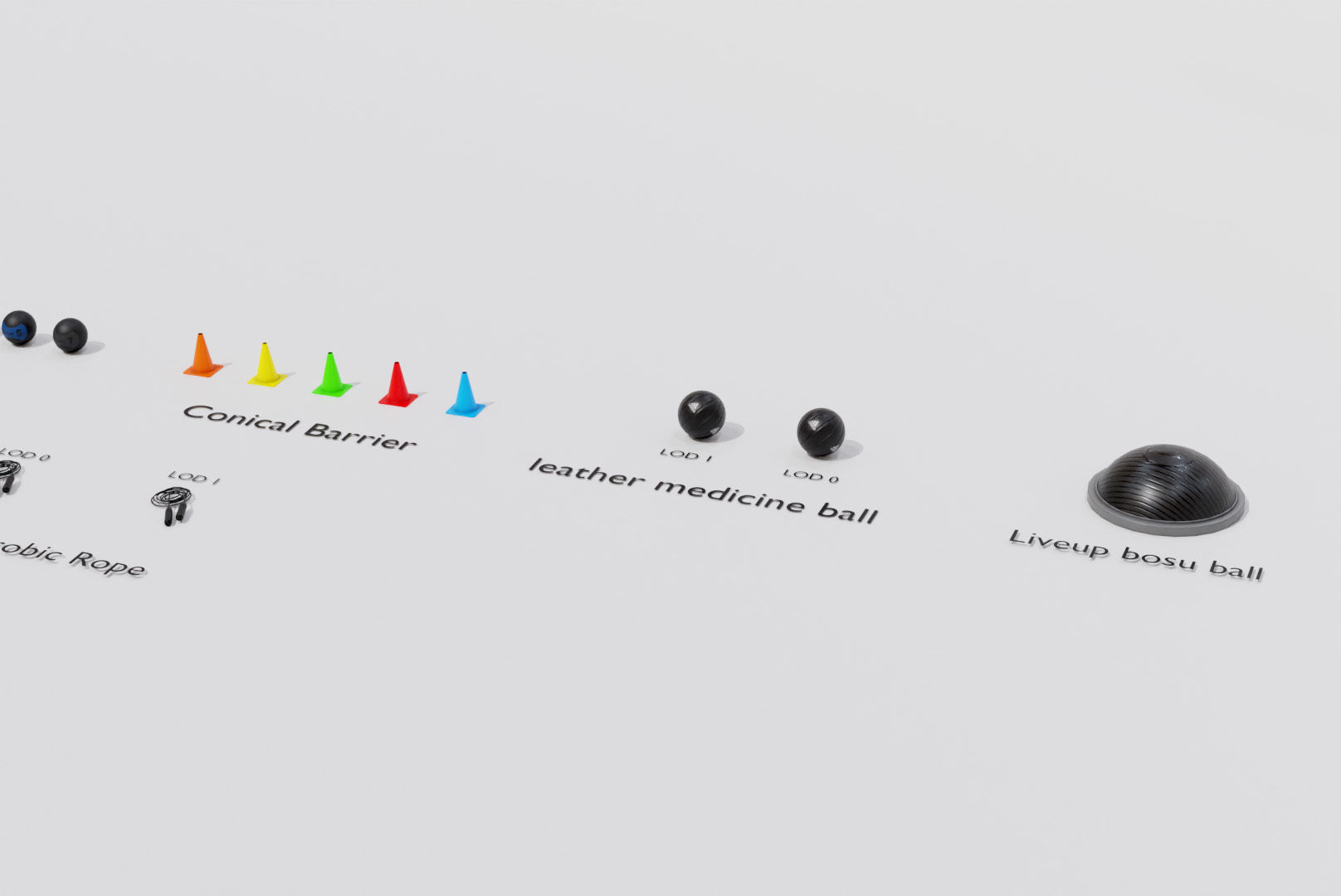 Aerobics Equipment Pack - Game Ready - High Quality Low-poly 3D model_3