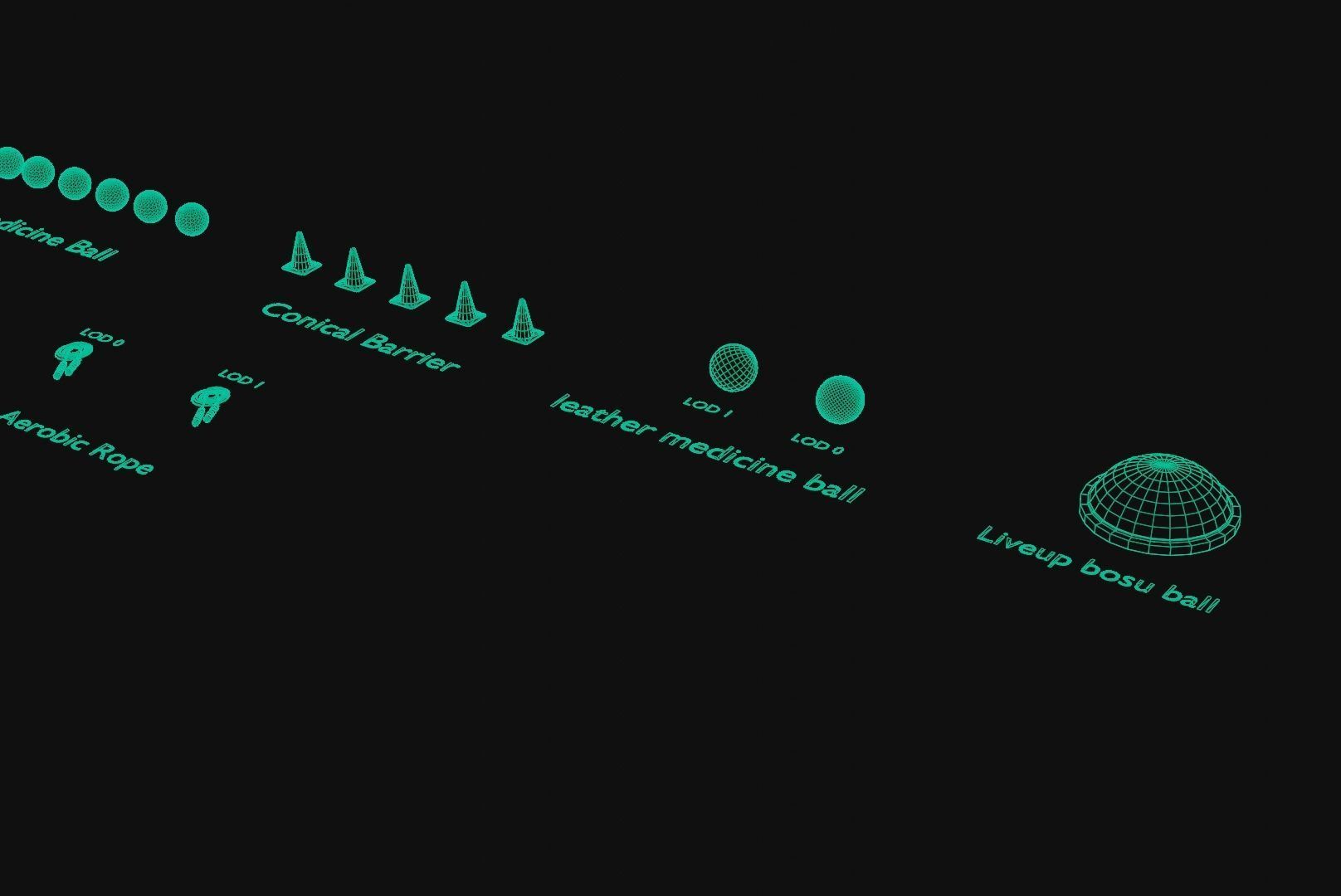 Aerobics Equipment Pack - Game Ready - High Quality Low-poly 3D model_7