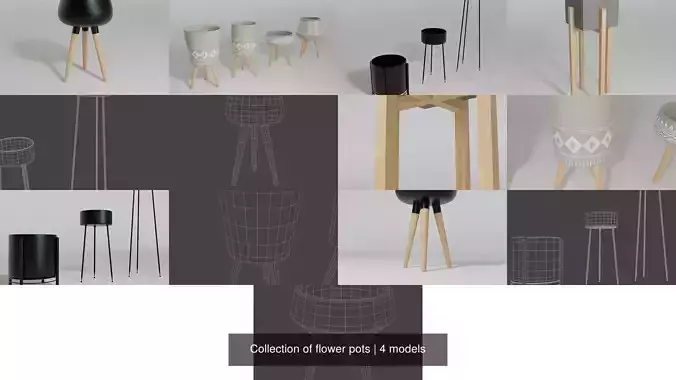 Collection of flower pots