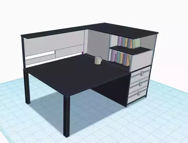 Study table for students or aspirants 3D print model
