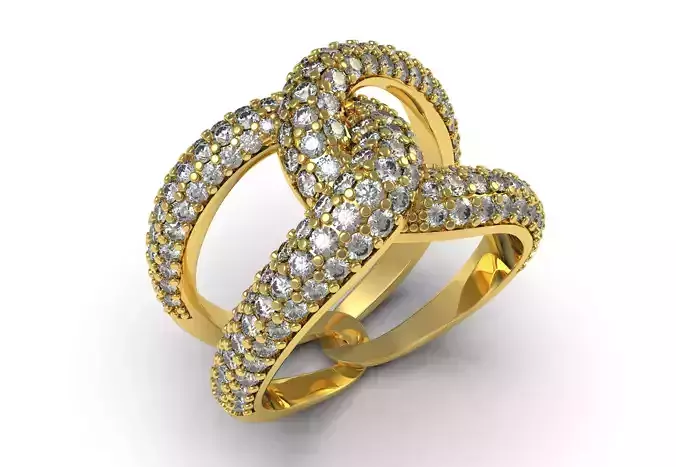 Antique Intertwin Diamond Cocktail Ring