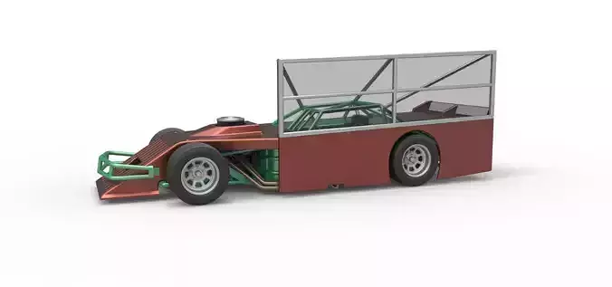 Asphalt Modified stock car with side wing Scale 1 to 25 3D print model