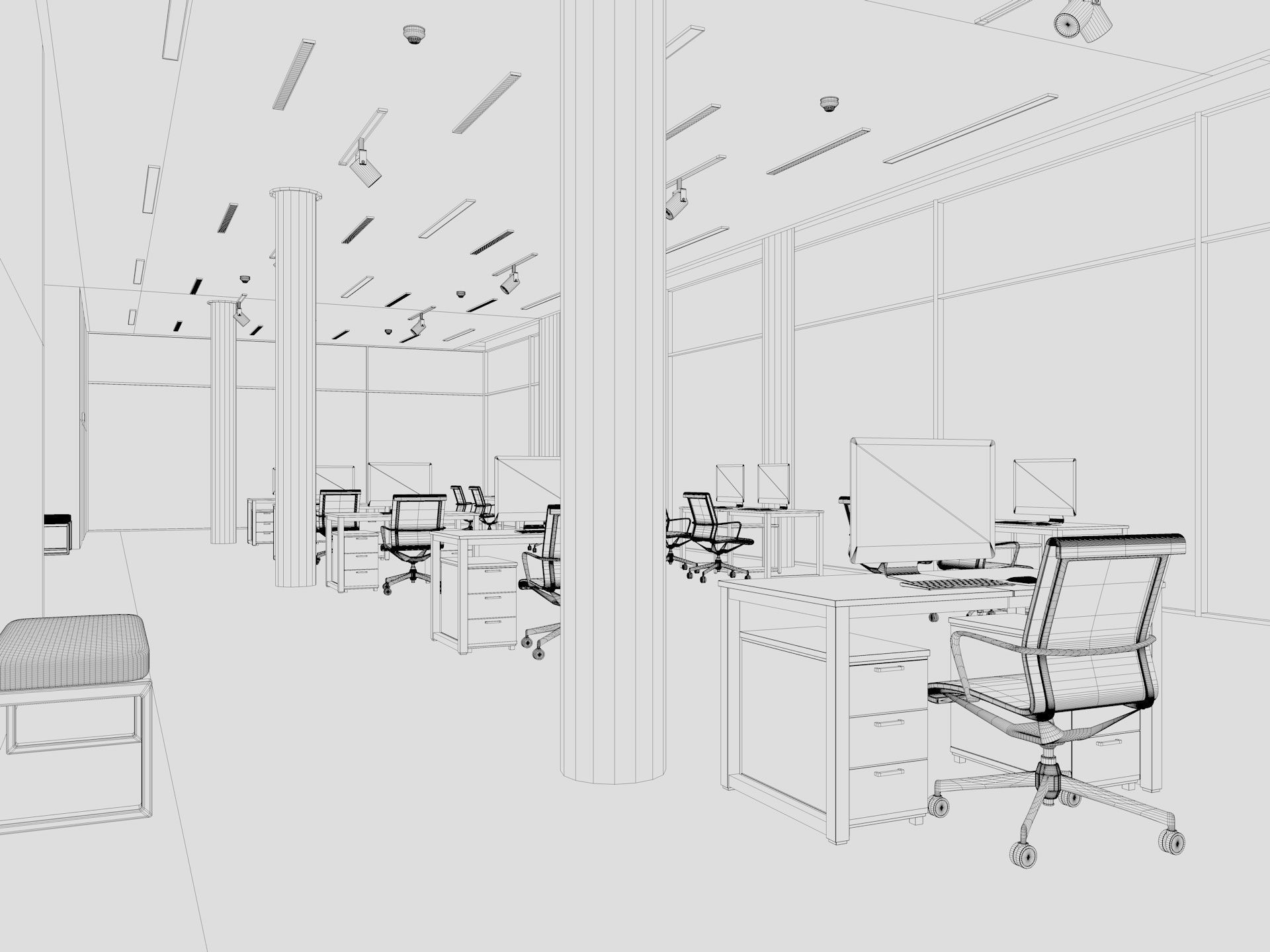 Modern Office interior 3D model_8