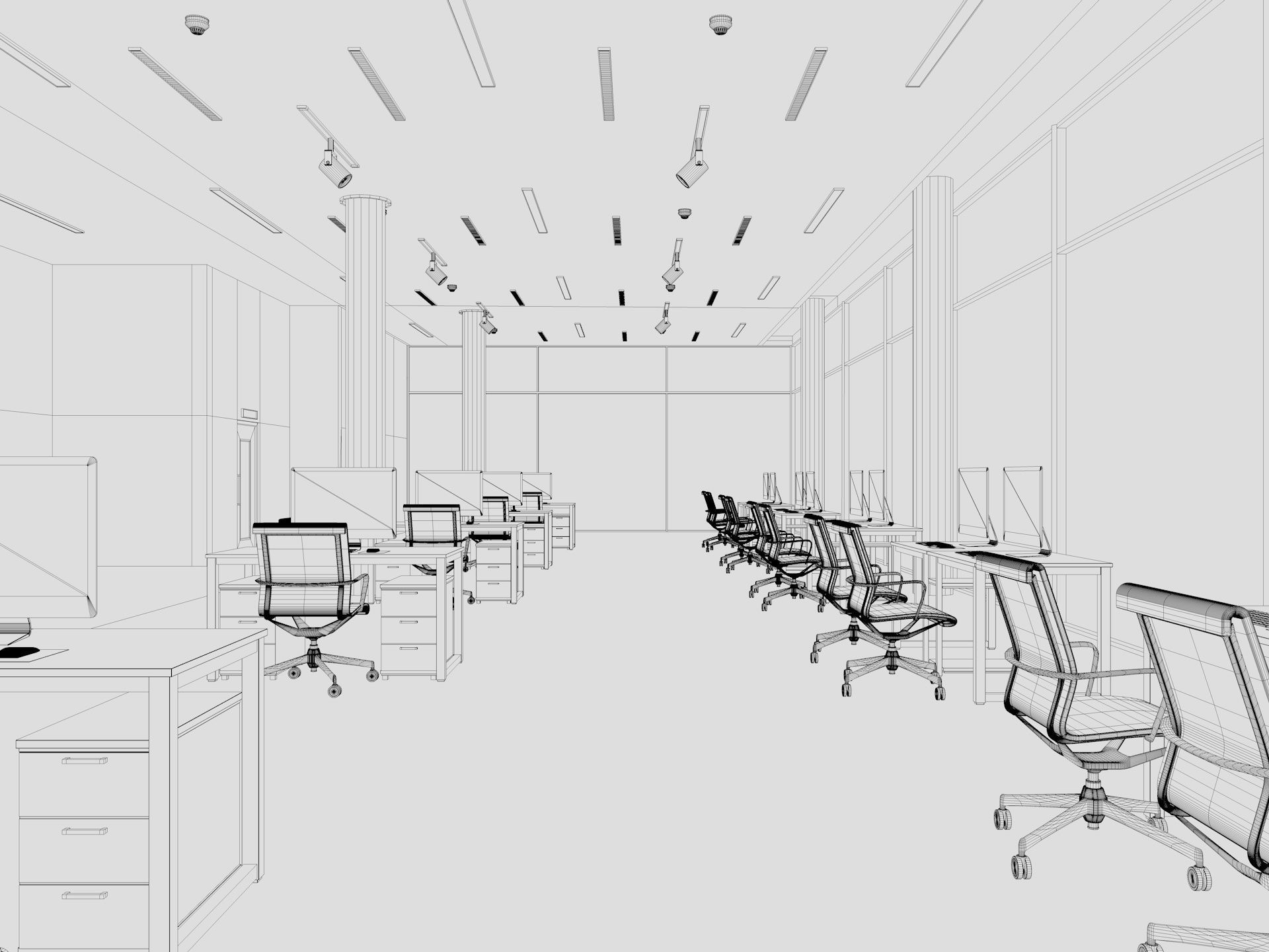 Modern Office interior 3D model_9