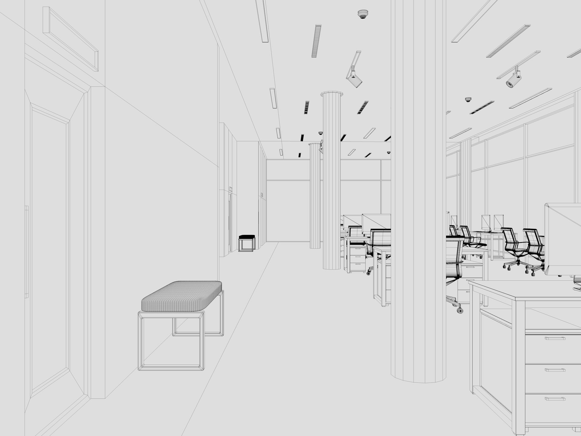 Modern Office interior 3D model_12