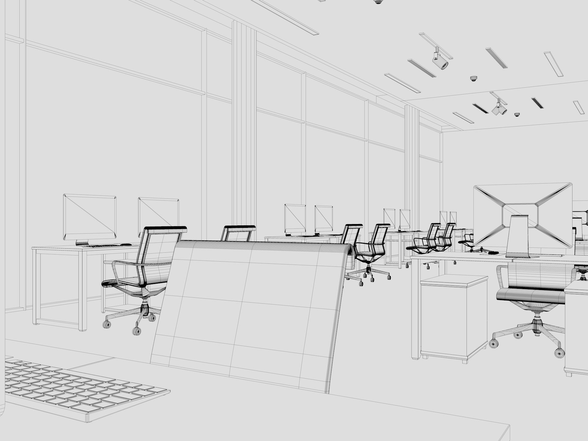 Modern Office interior 3D model_14