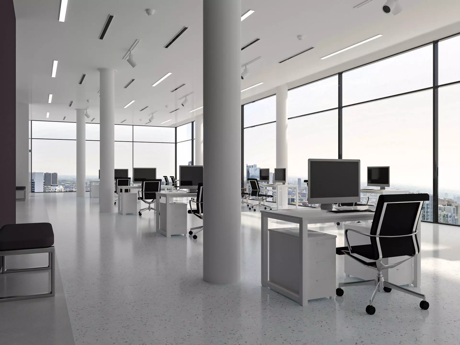 Modern Office interior 3D model_0