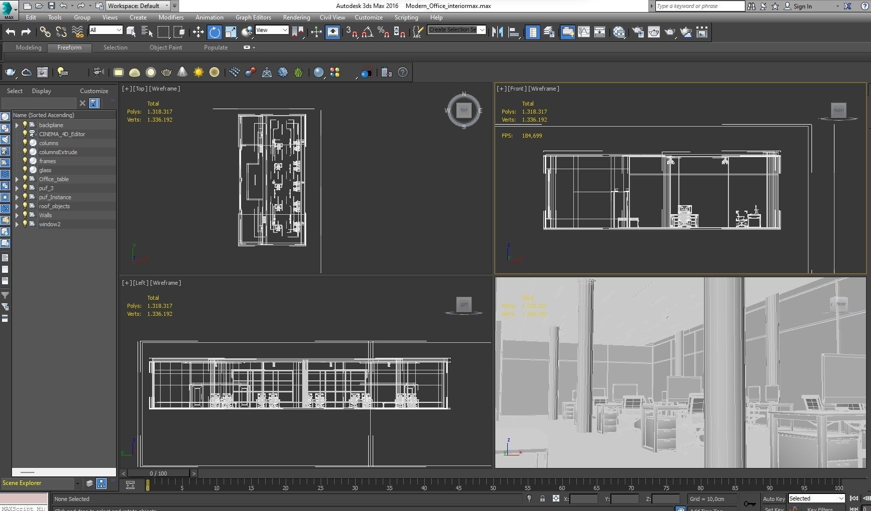 Modern Office interior 3D model_17