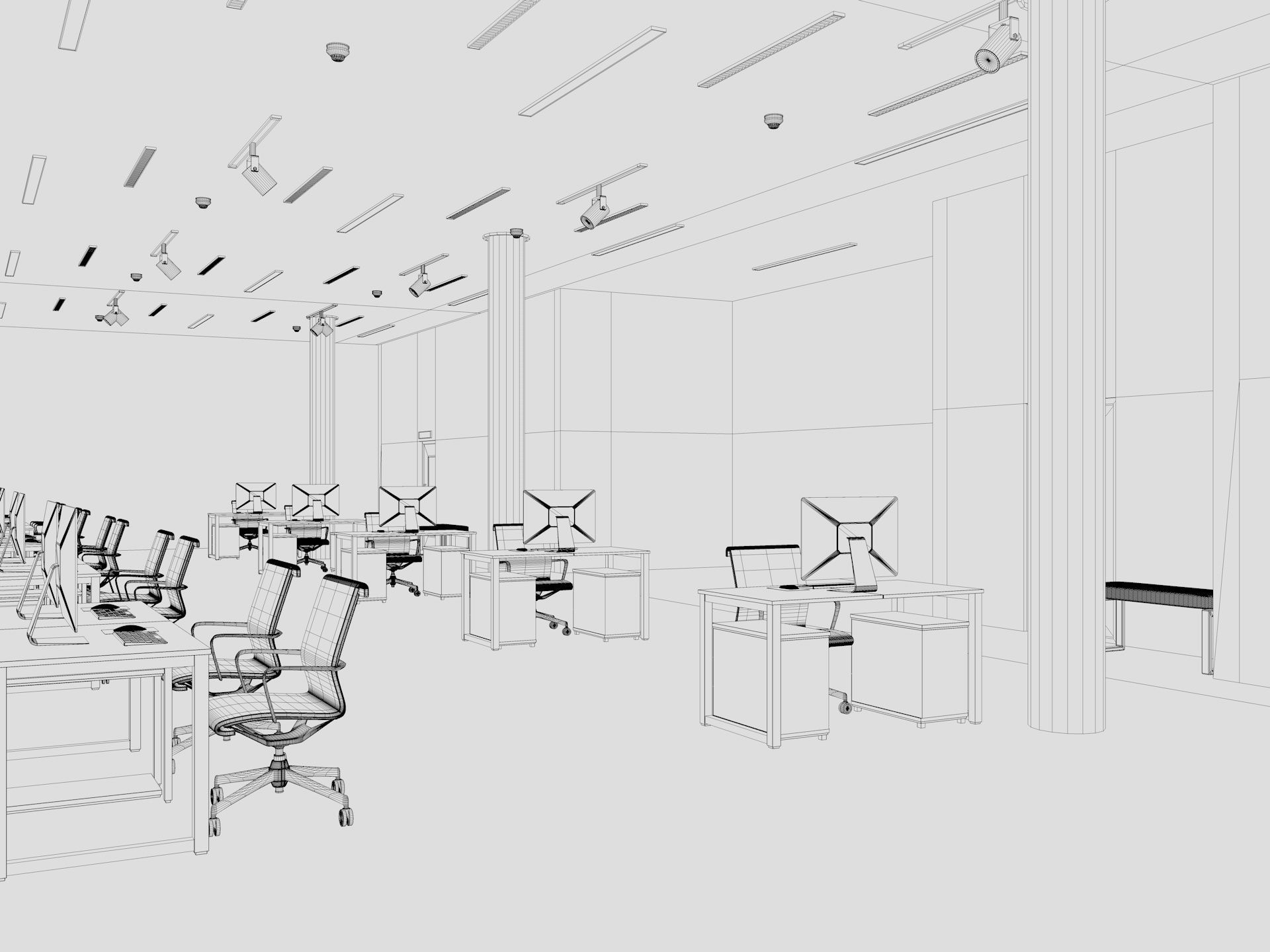 Modern Office interior 3D model_10