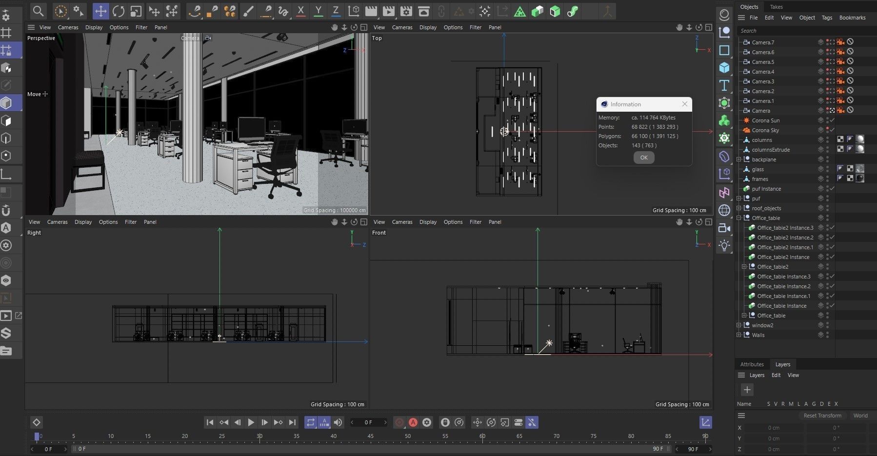 Modern Office interior 3D model_16