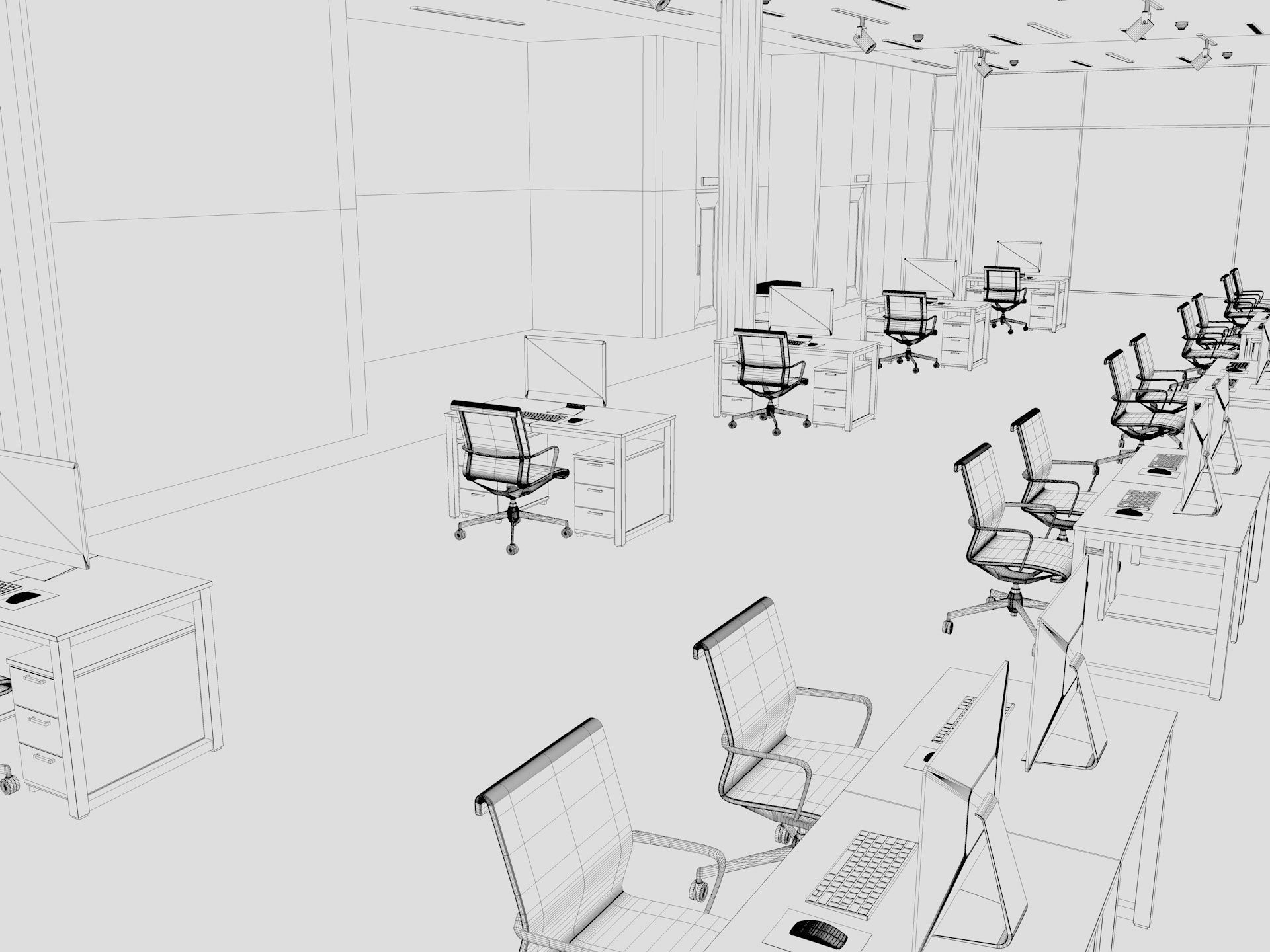 Modern Office interior 3D model_15