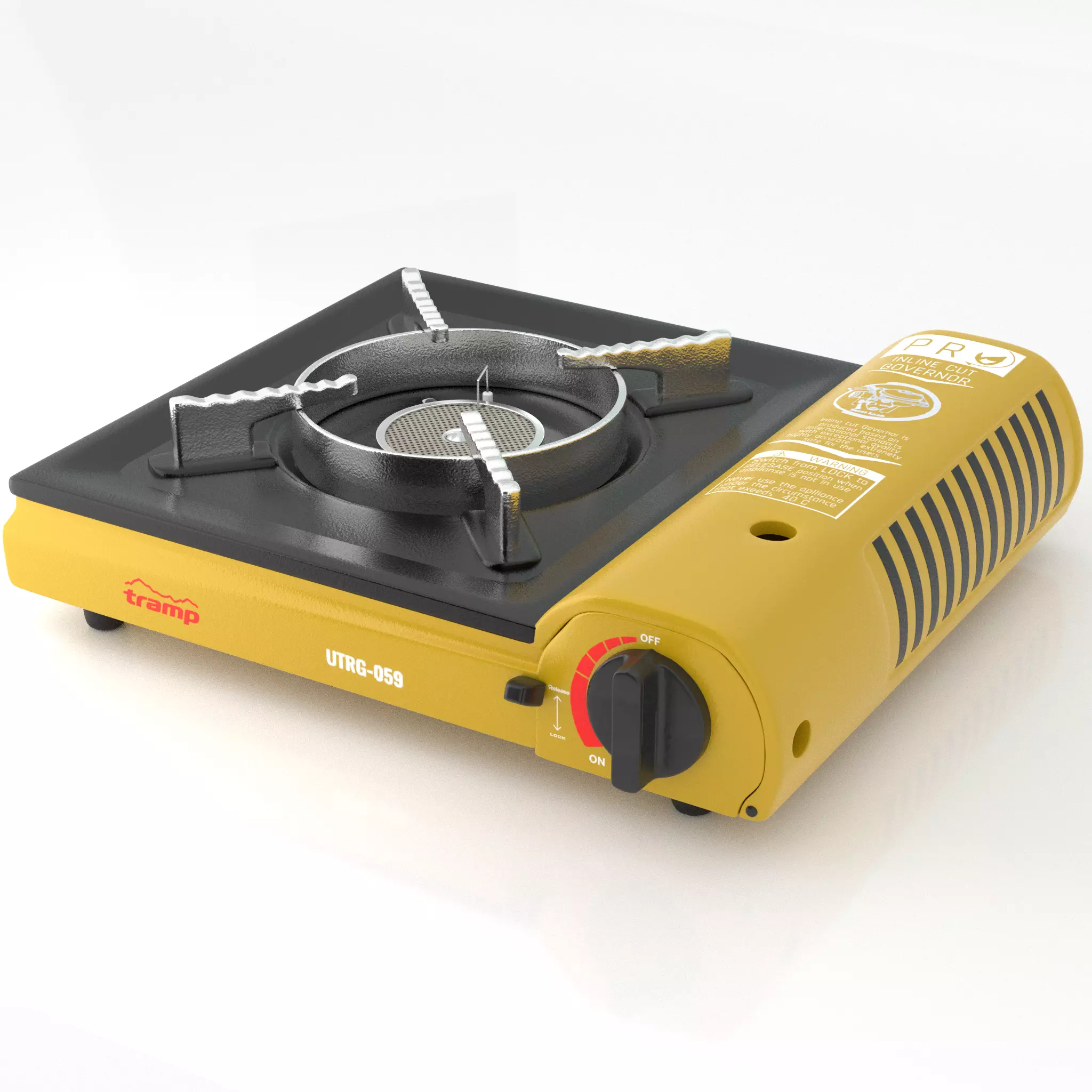 Tourist gas stove Tramp with ceramic burner UTRG-059 yellow 3D model