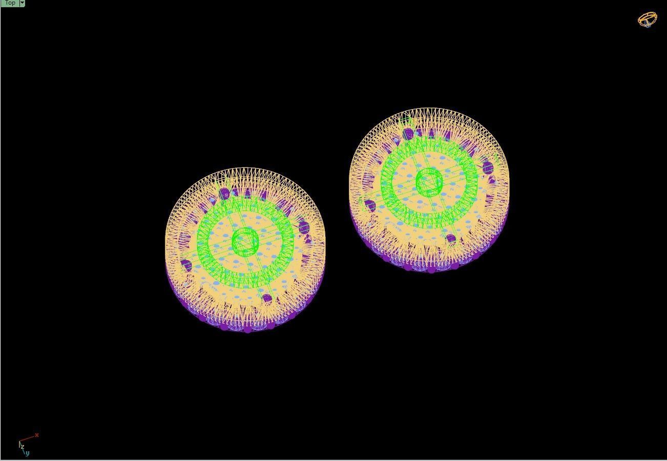 Custom Round Shape Ice-out Diamond Studs - Unisex Earrings 12mm 3D print model_18