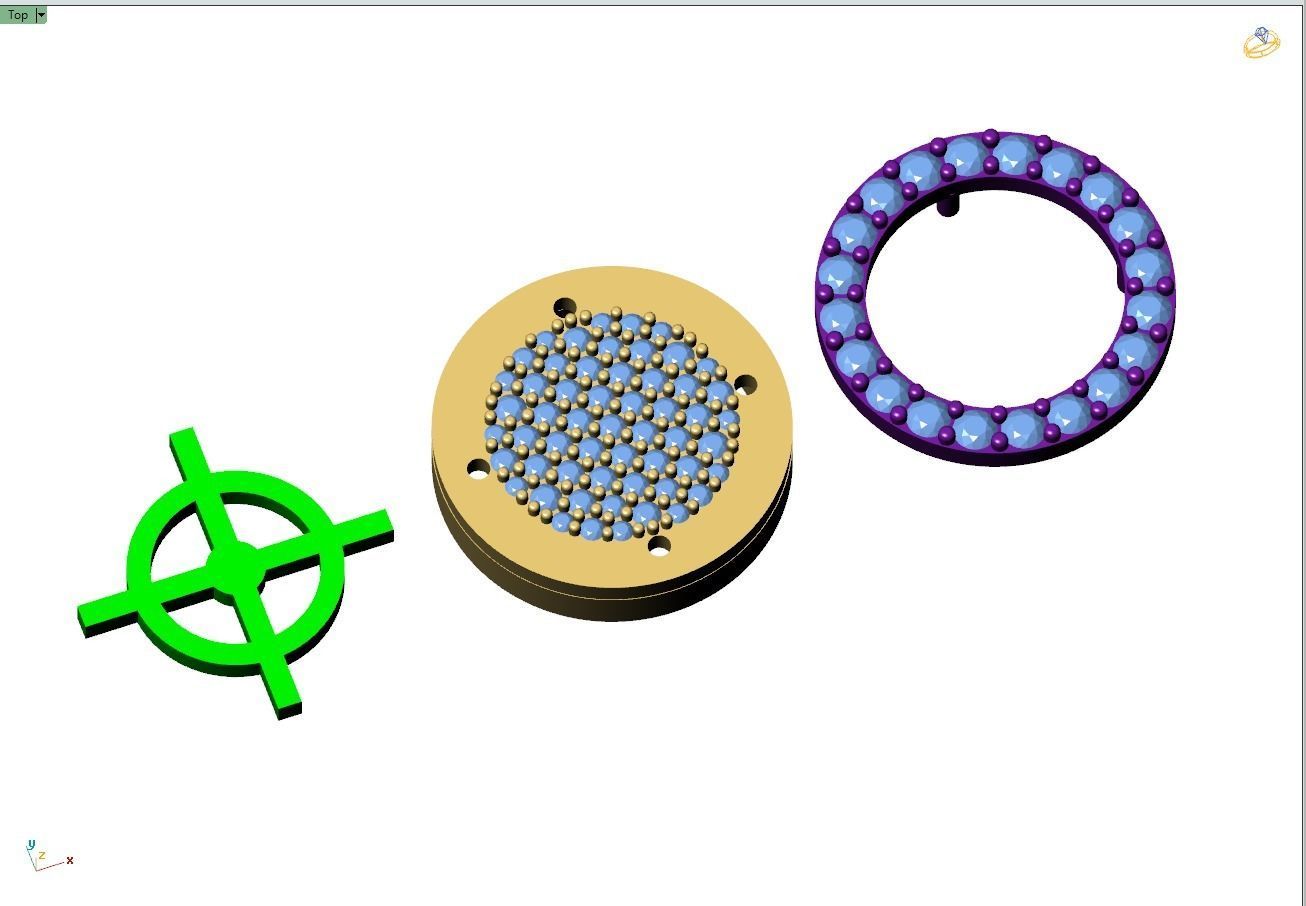 Custom Round Shape Ice-out Diamond Studs - Unisex Earrings 12mm 3D print model_13