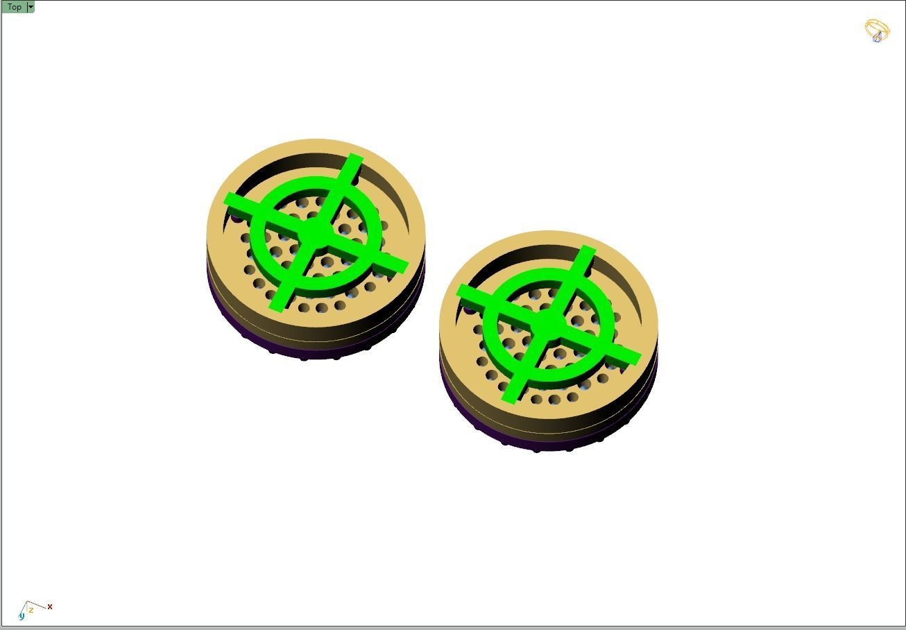 Custom Round Shape Ice-out Diamond Studs - Unisex Earrings 12mm 3D print model_12