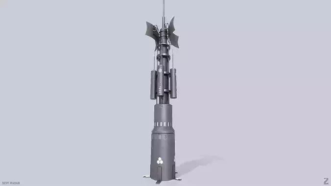 Scifi radar Low-poly 3D model
