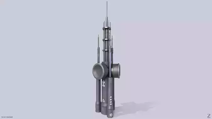 Scifi radar Low-poly 3D model