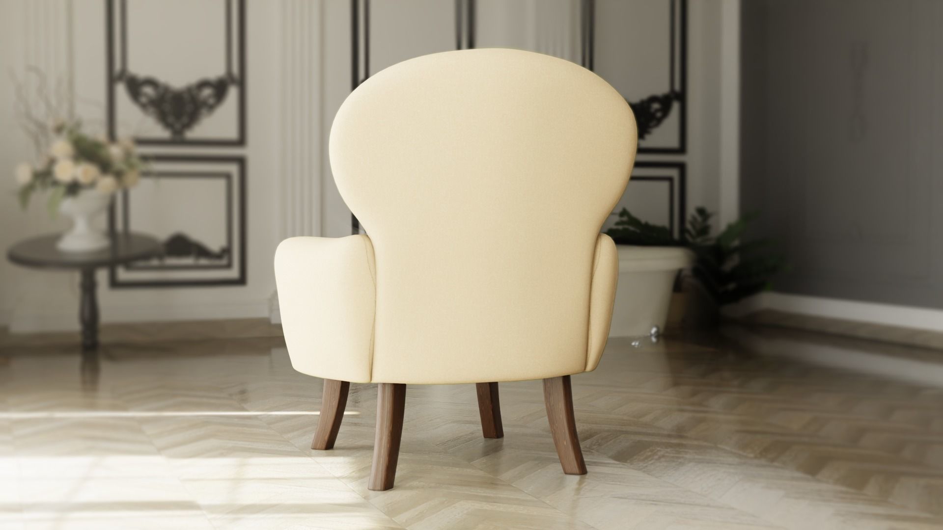 Furniture Accent Chairs Bohemian 002 Low-poly 3D model_3