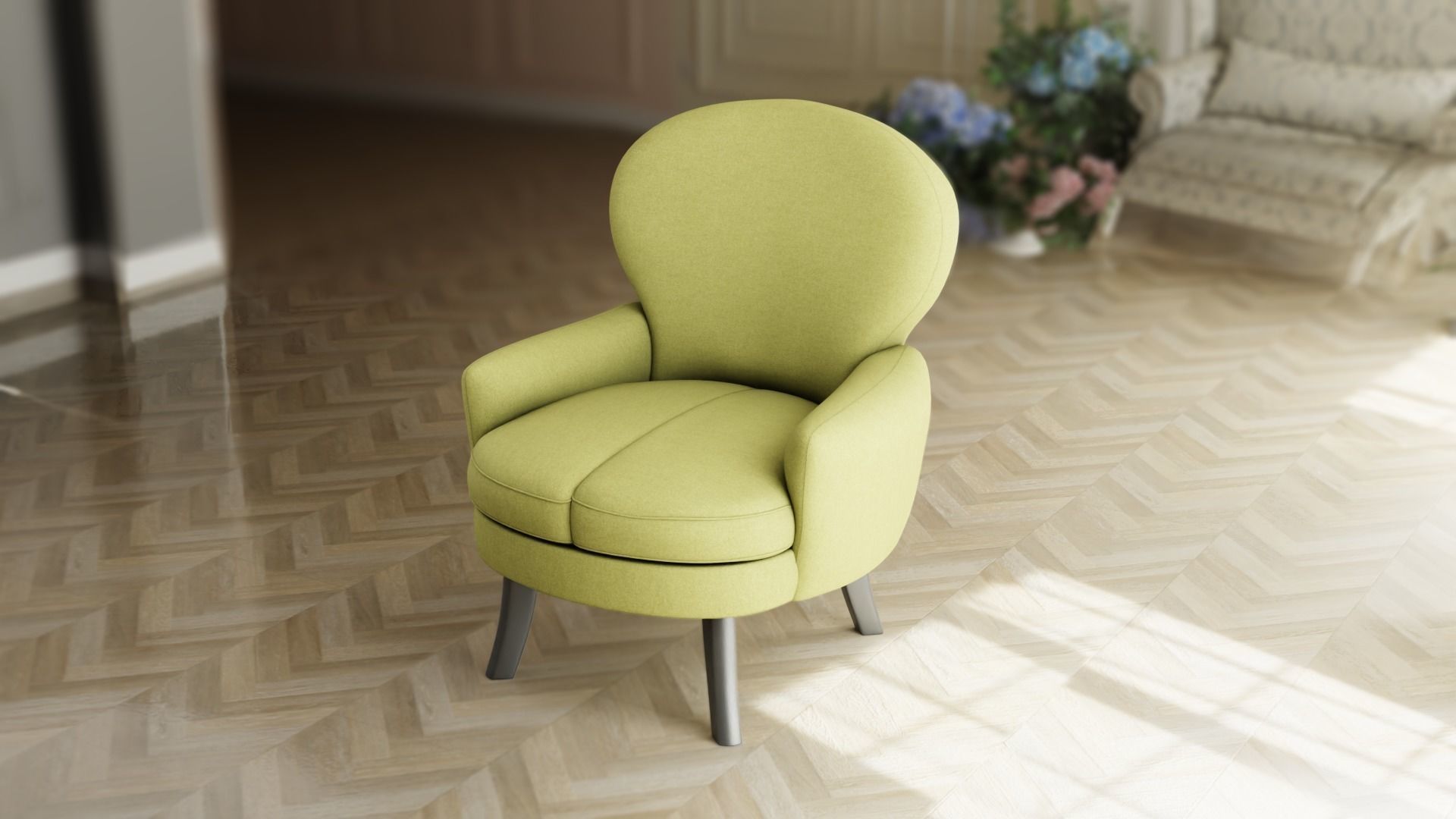 Furniture Accent Chairs Bohemian 003 Low-poly 3D model_1