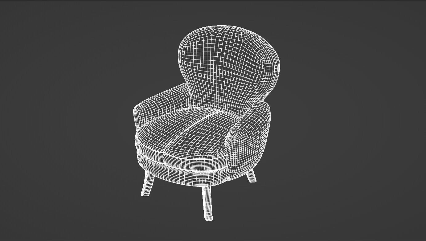 Furniture Accent Chairs Bohemian 003 Low-poly 3D model_6