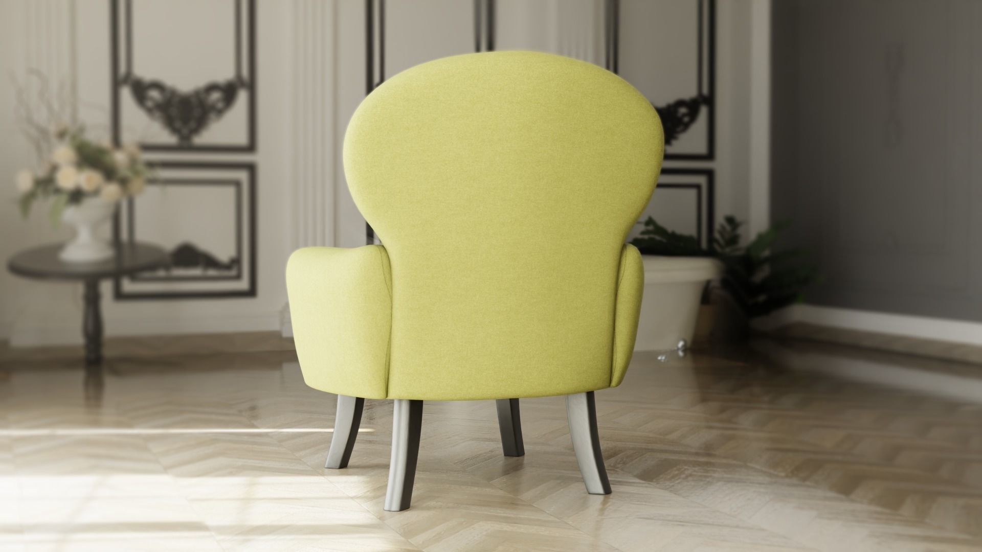 Furniture Accent Chairs Bohemian 003 Low-poly 3D model_2
