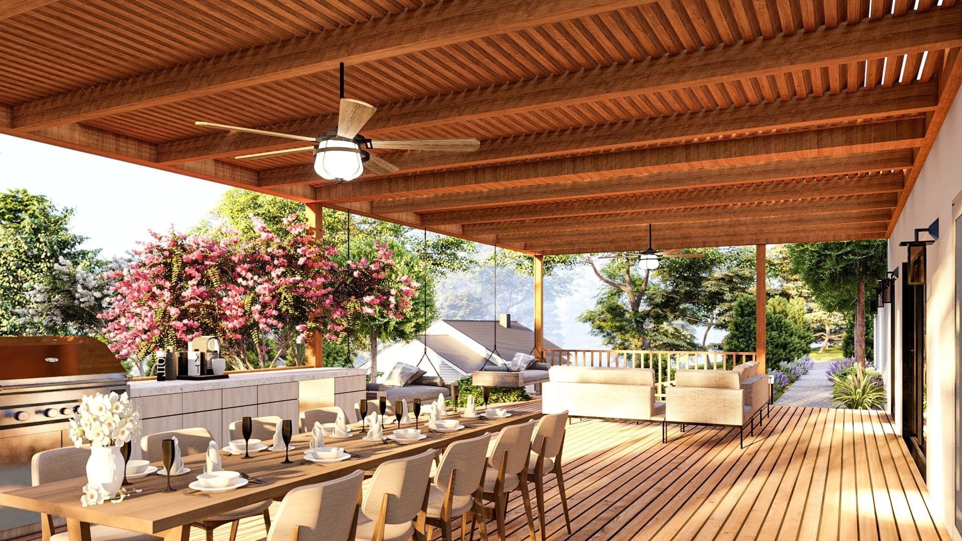  3D Exterior Scene 3D model design garden and landscape 3D model_2