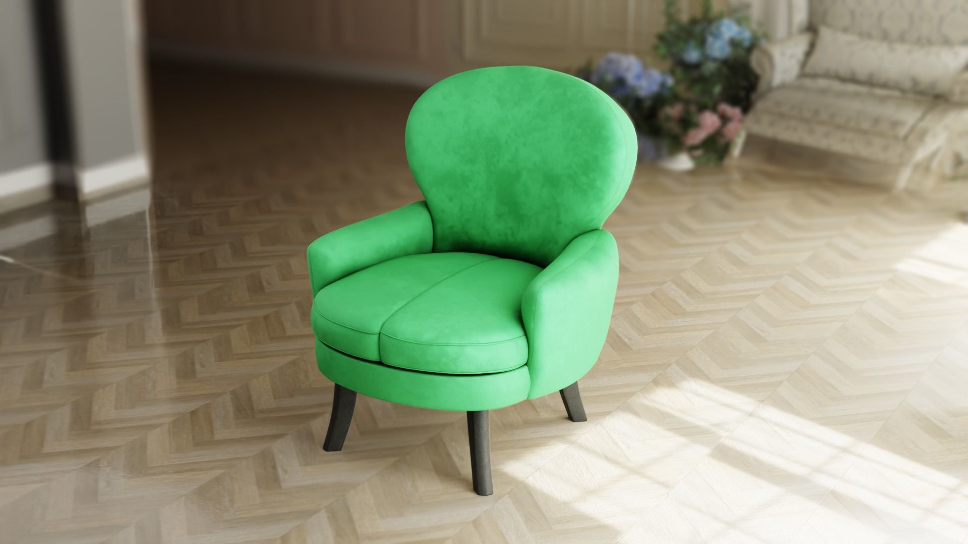 Furniture Accent Chairs Bohemian 004 Low-poly 3D model_1