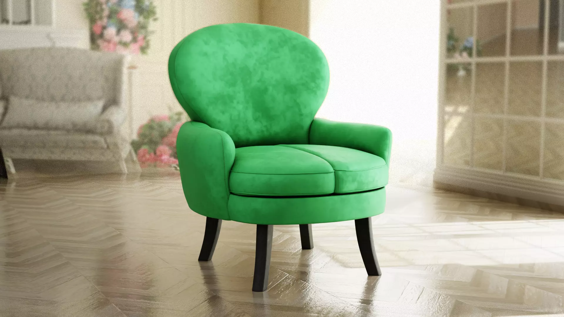 Furniture Accent Chairs Bohemian 004 Low-poly 3D model_0