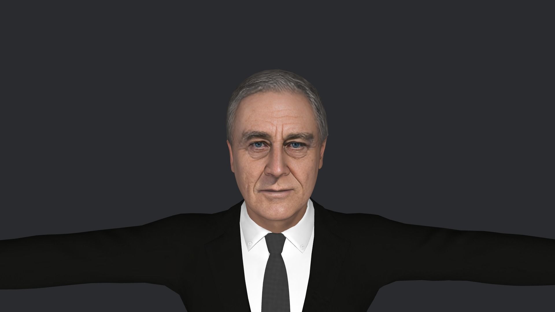 Franklin D Roosevelt  Hyper Realistic Full Body Rigged Character 3D model_0