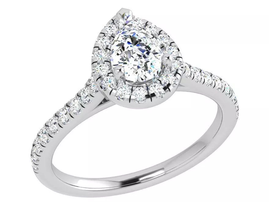 Pear Halo Ring 3964 3D print model