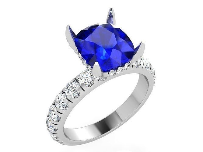 Cushion Cut Ring 3968 3D print model