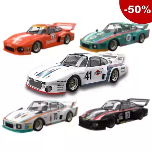 Pack Porsche 935 car HQ interior 3D Model Collection